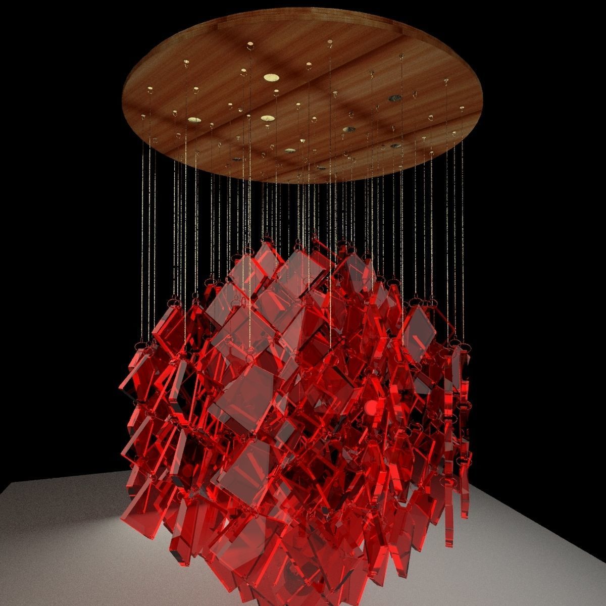 Chinese red lantern 3D model_3