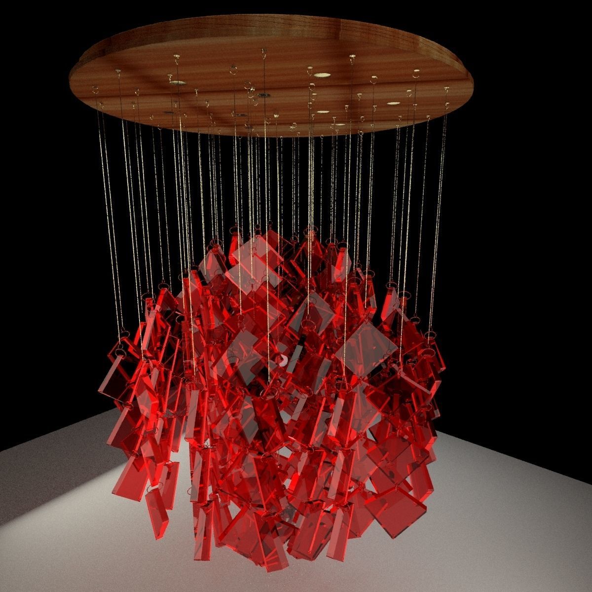Chinese red lantern 3D model_2