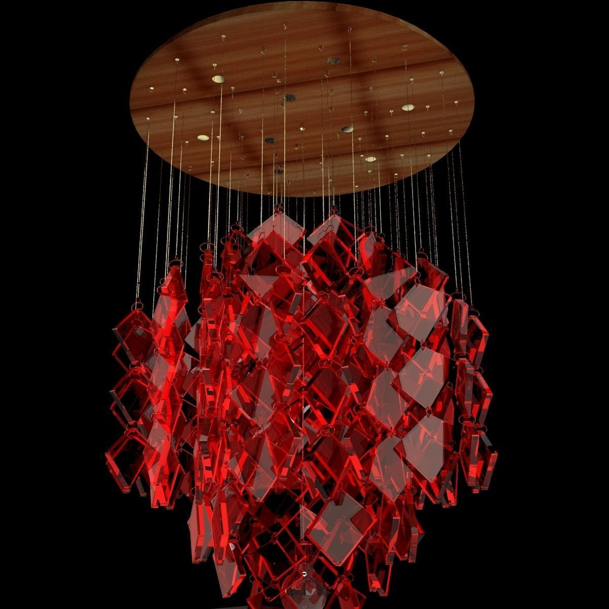 Chinese red lantern 3D model_4