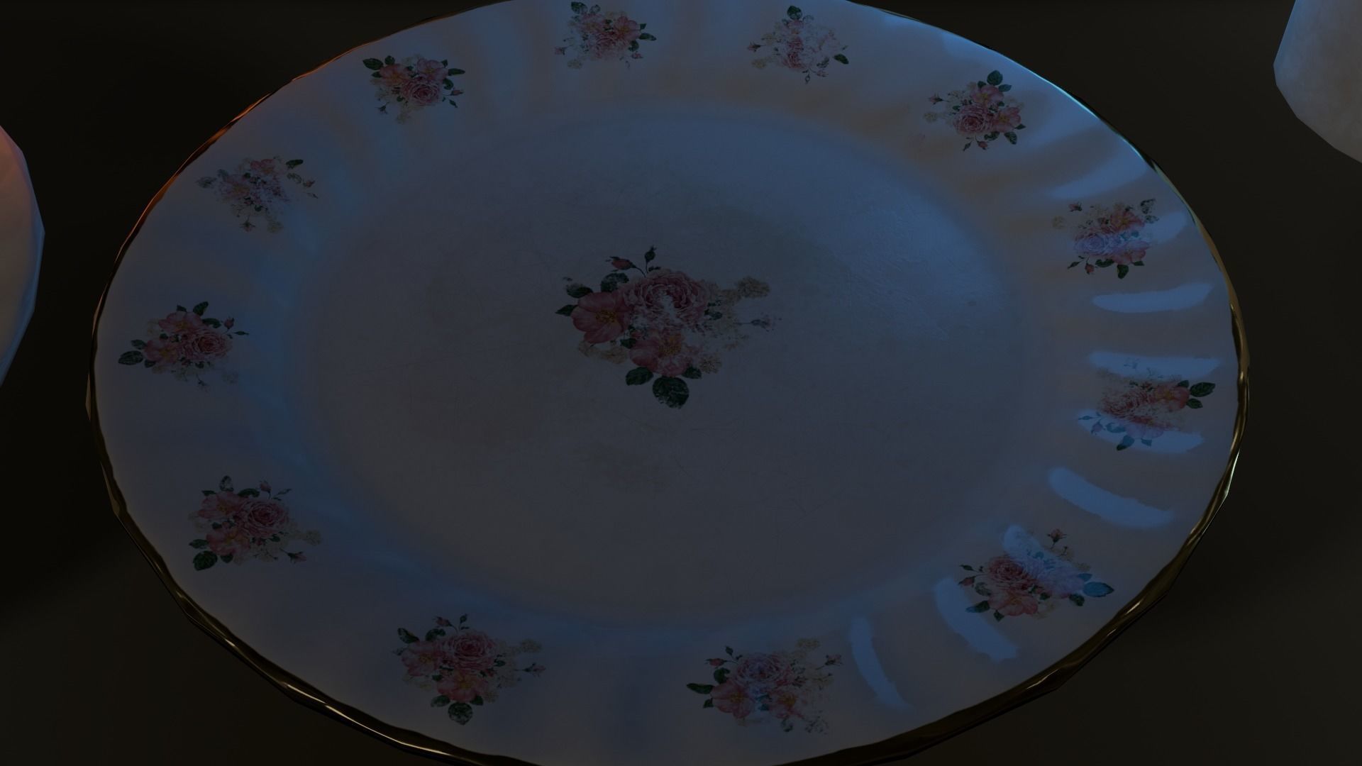 Cups and Plates Low-poly 3D model_3