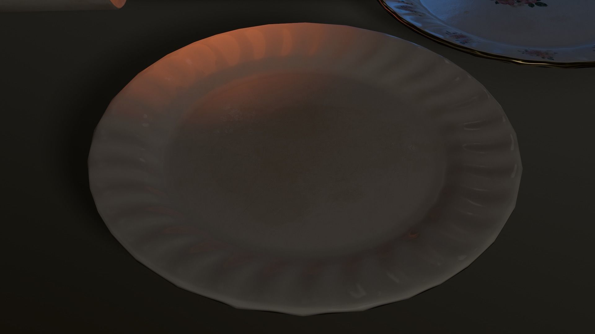 Cups and Plates Low-poly 3D model_4
