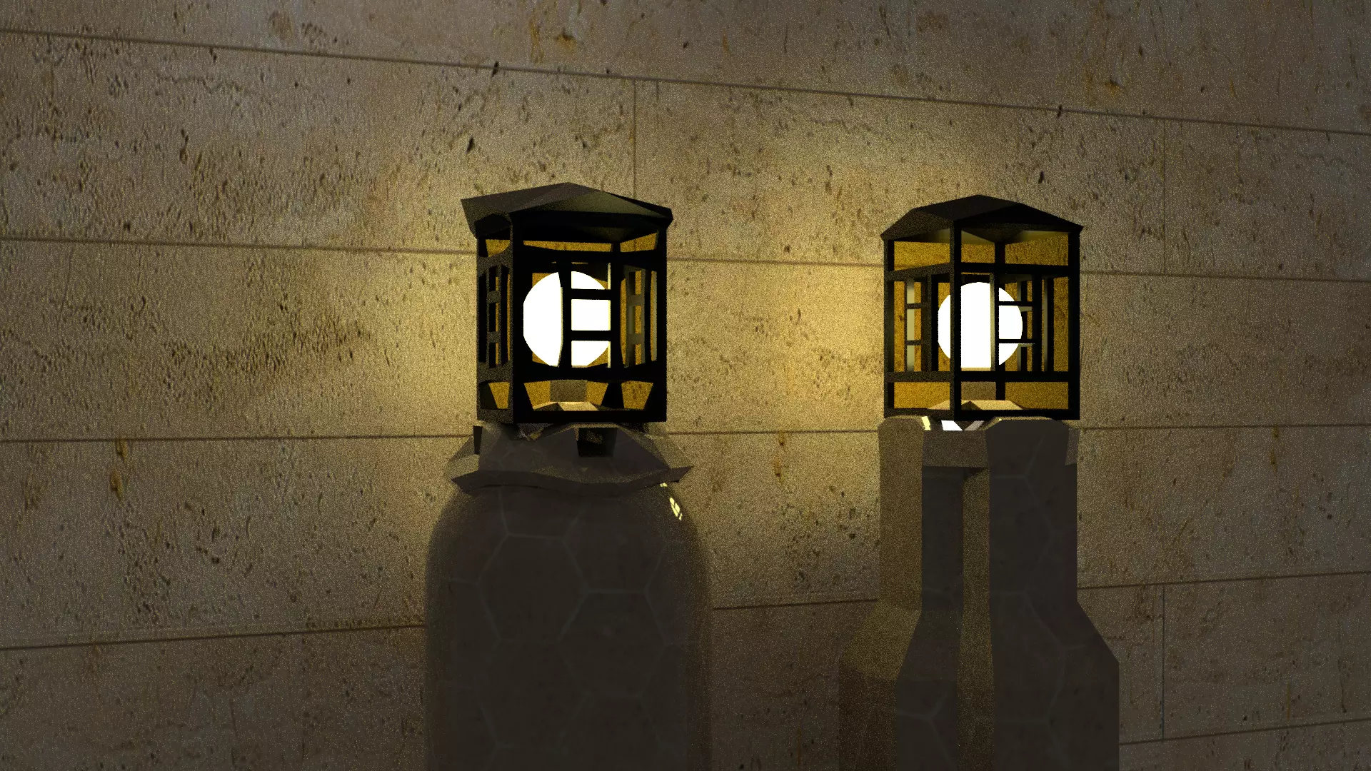 fence lights Low-poly 3D model