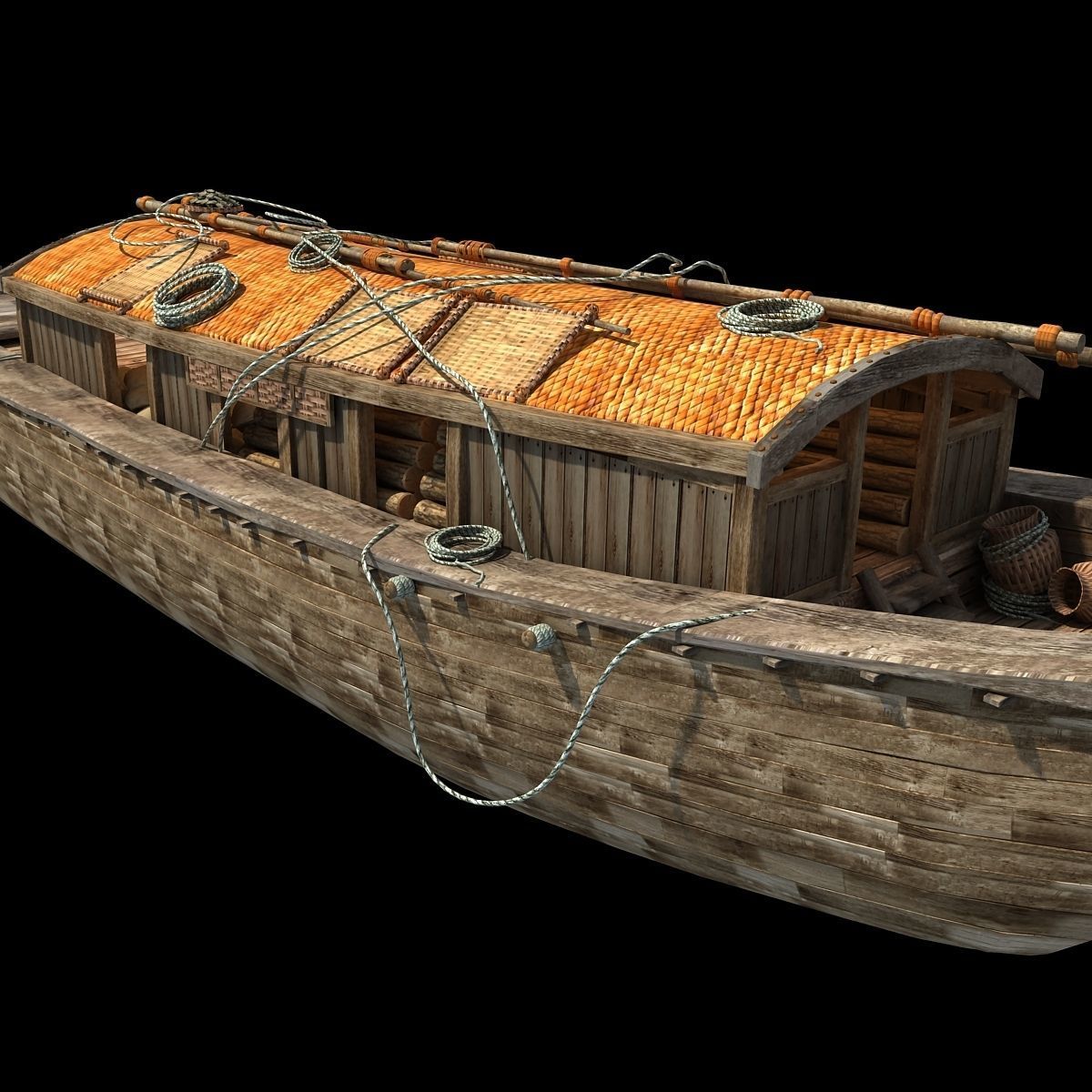 Chinese Fishing boat 3D model_8