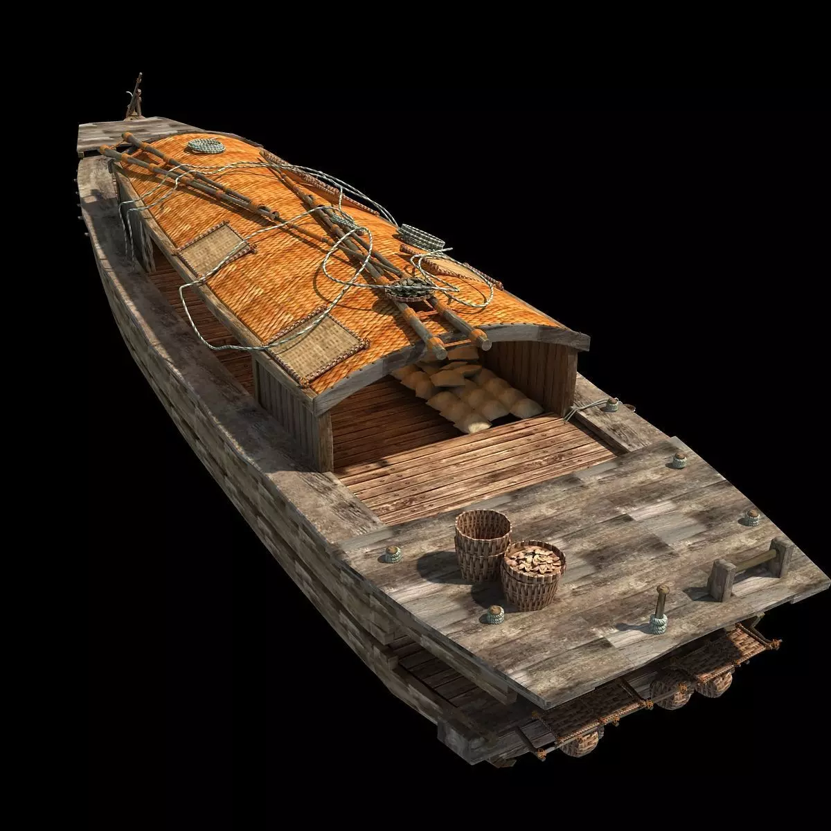 Chinese Fishing boat 3D model_0