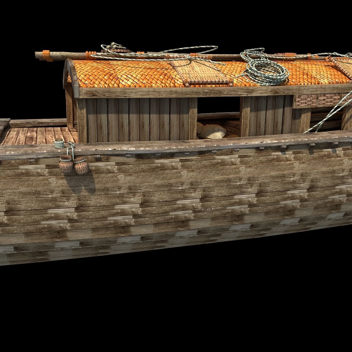 Chinese Fishing boat 3D model_4