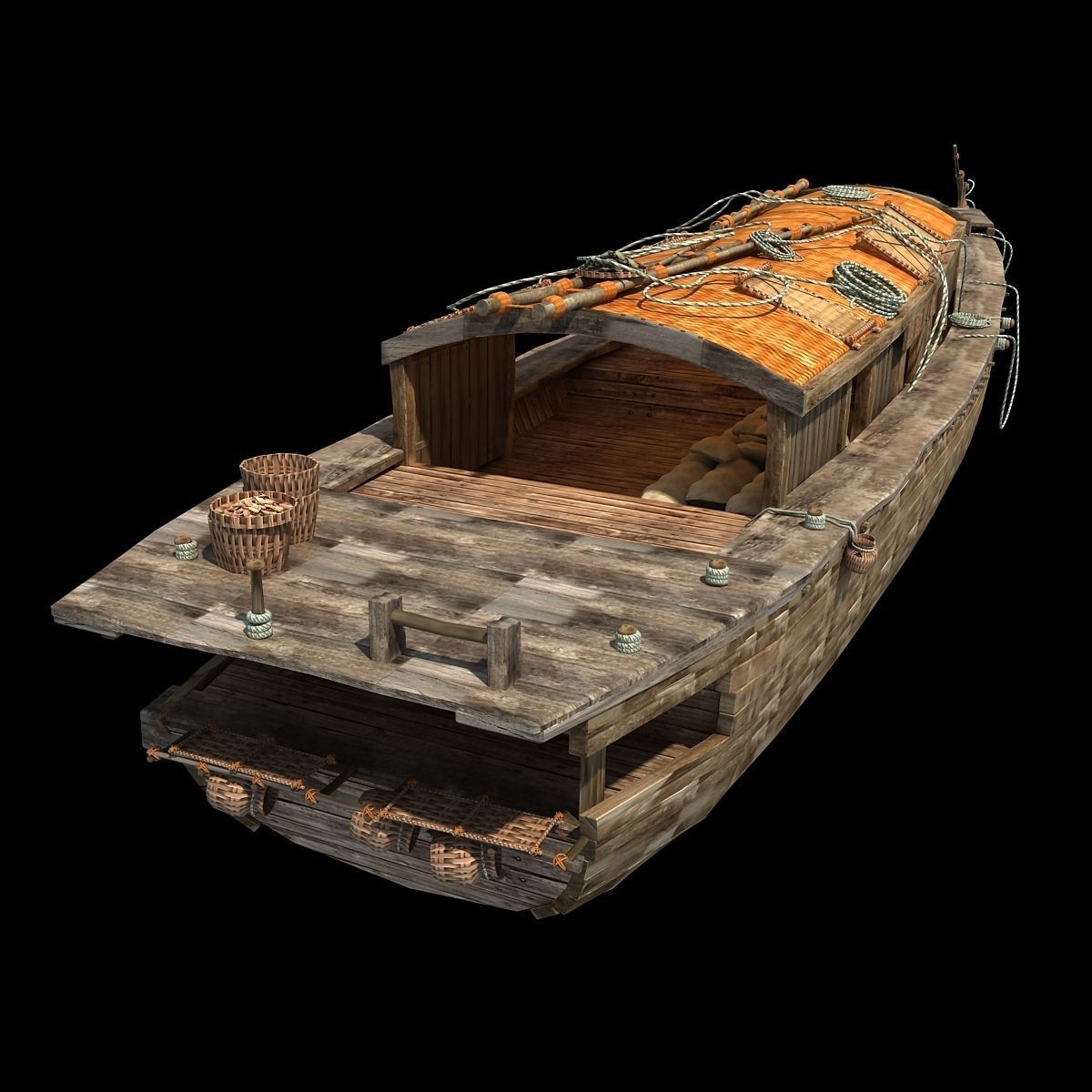 Chinese Fishing boat 3D model_2