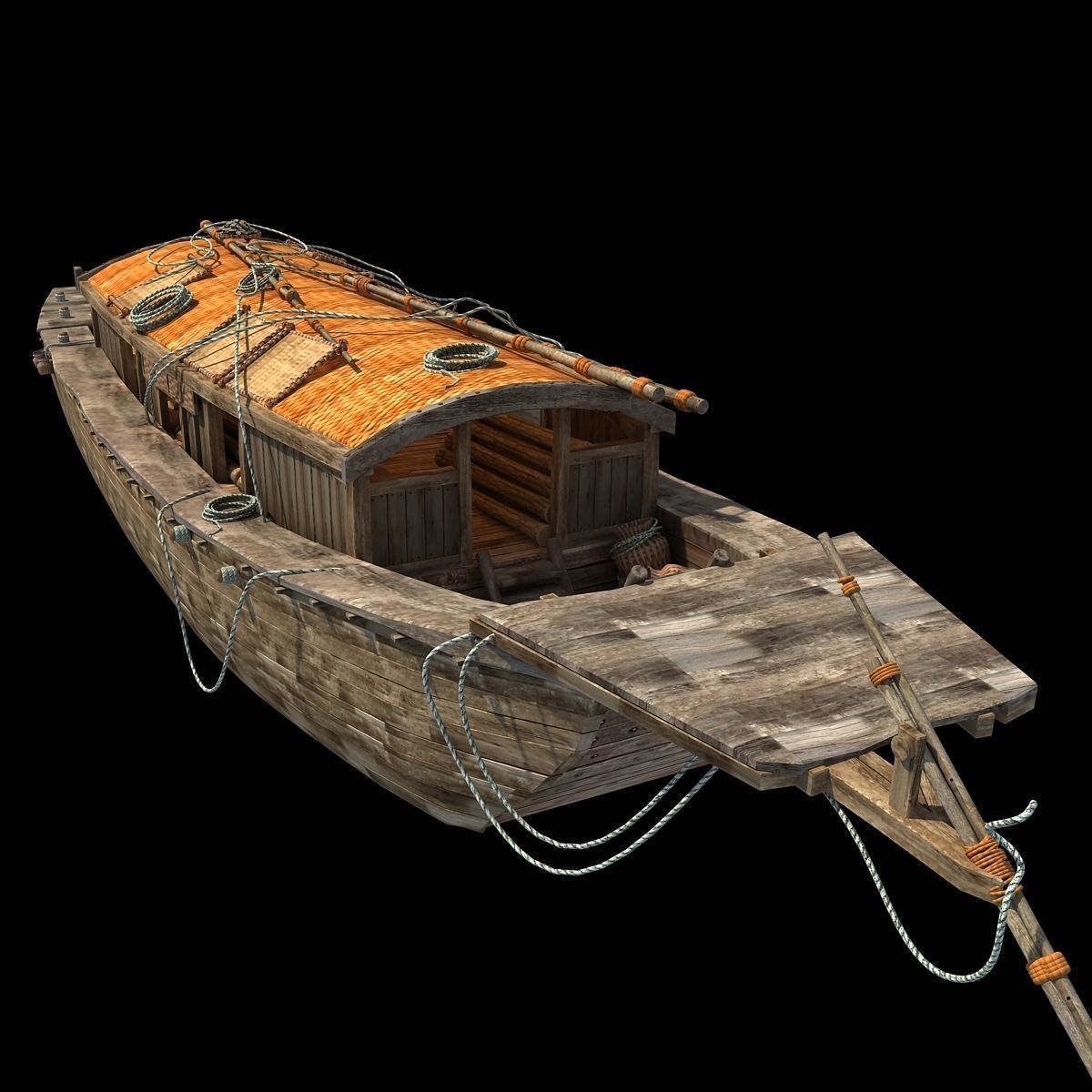 Chinese Fishing boat 3D model_6