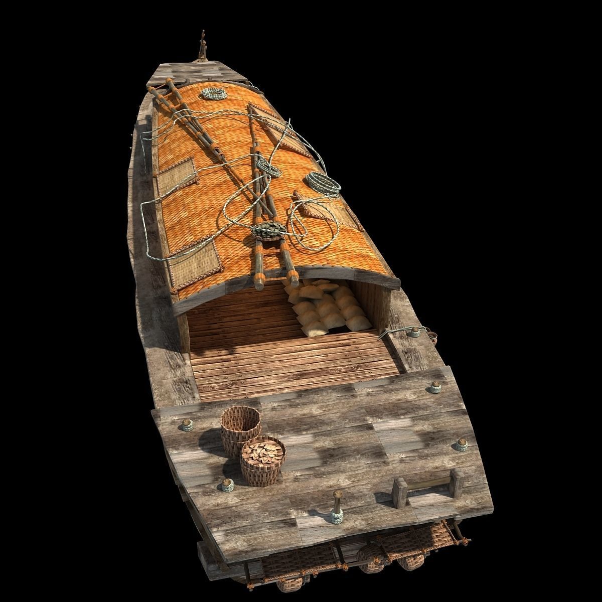 Chinese Fishing boat 3D model_1