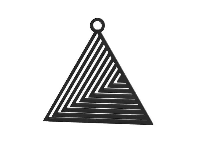 Earring geometric triangle pendant