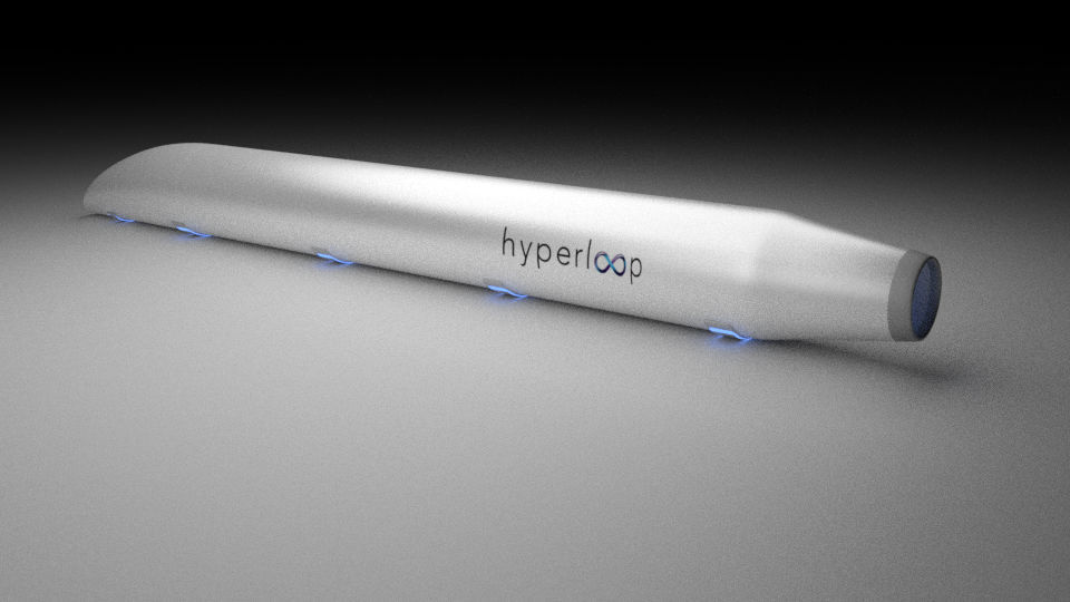 Hyperloop futuristic high speed train 3D model_6