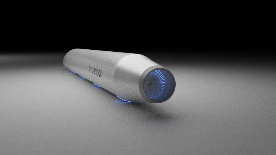 Hyperloop futuristic high speed train 3D model_8