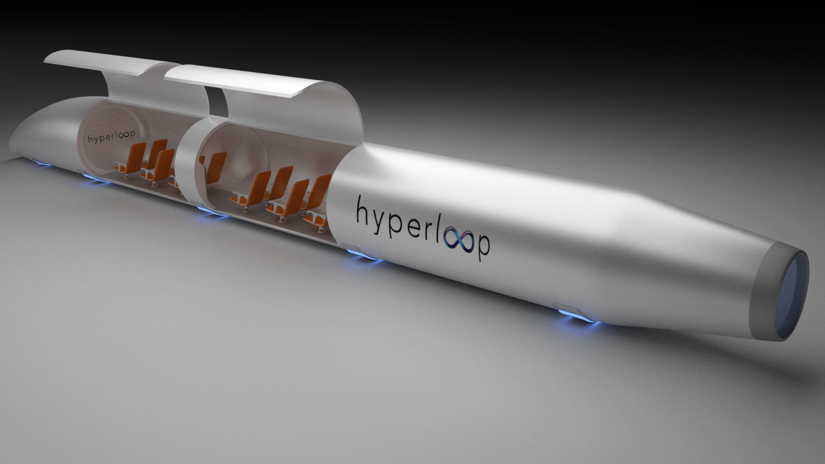 Hyperloop futuristic high speed train 3D model_3