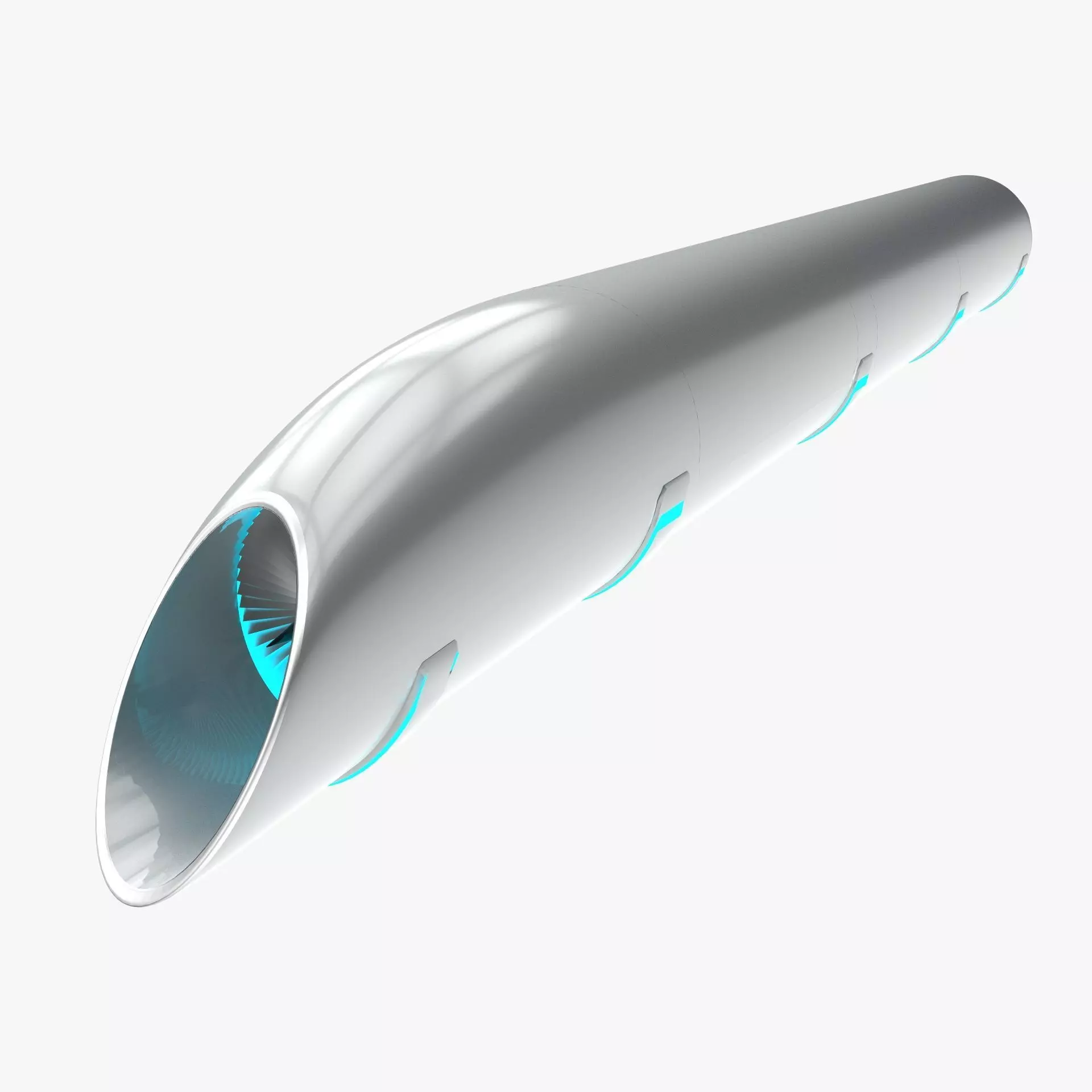 Hyperloop futuristic high speed train 3D model_0