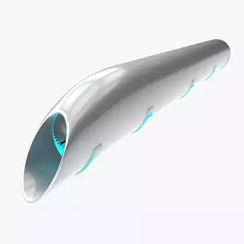 Hyperloop futuristic high speed train 3D model