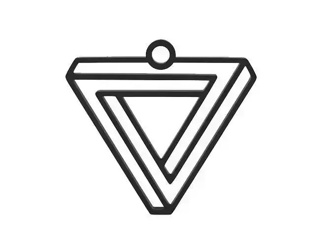 Earring triangular shape with triangle in middle