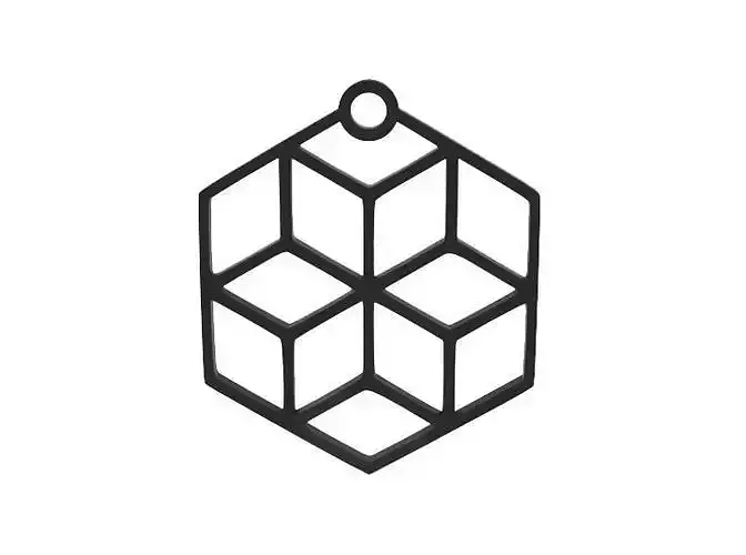 Earring cube pendant