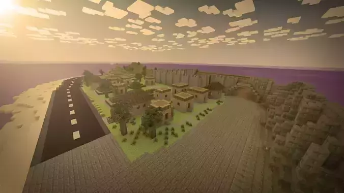 Minecraft world Low-poly 3D model