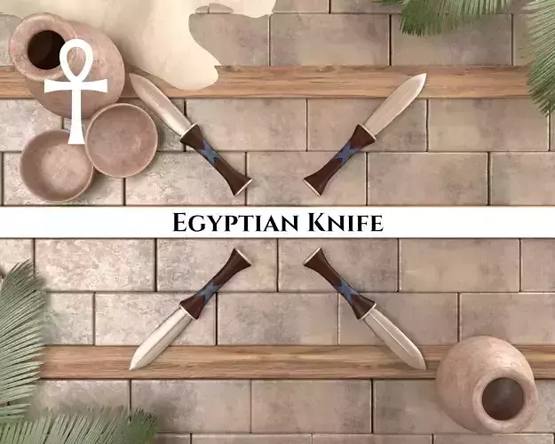 Ancient Egyptian Knife Low-poly 3D model