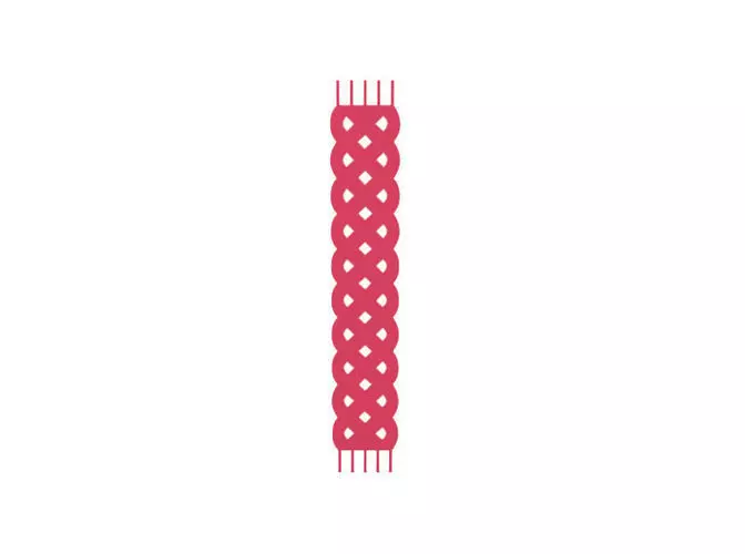 Bookmark braided lace knitting pattern 3D print model