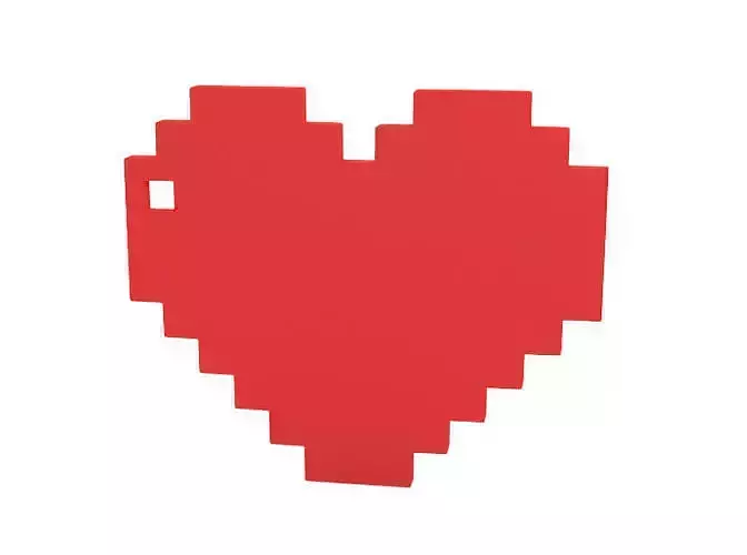 Keychain pixel heart