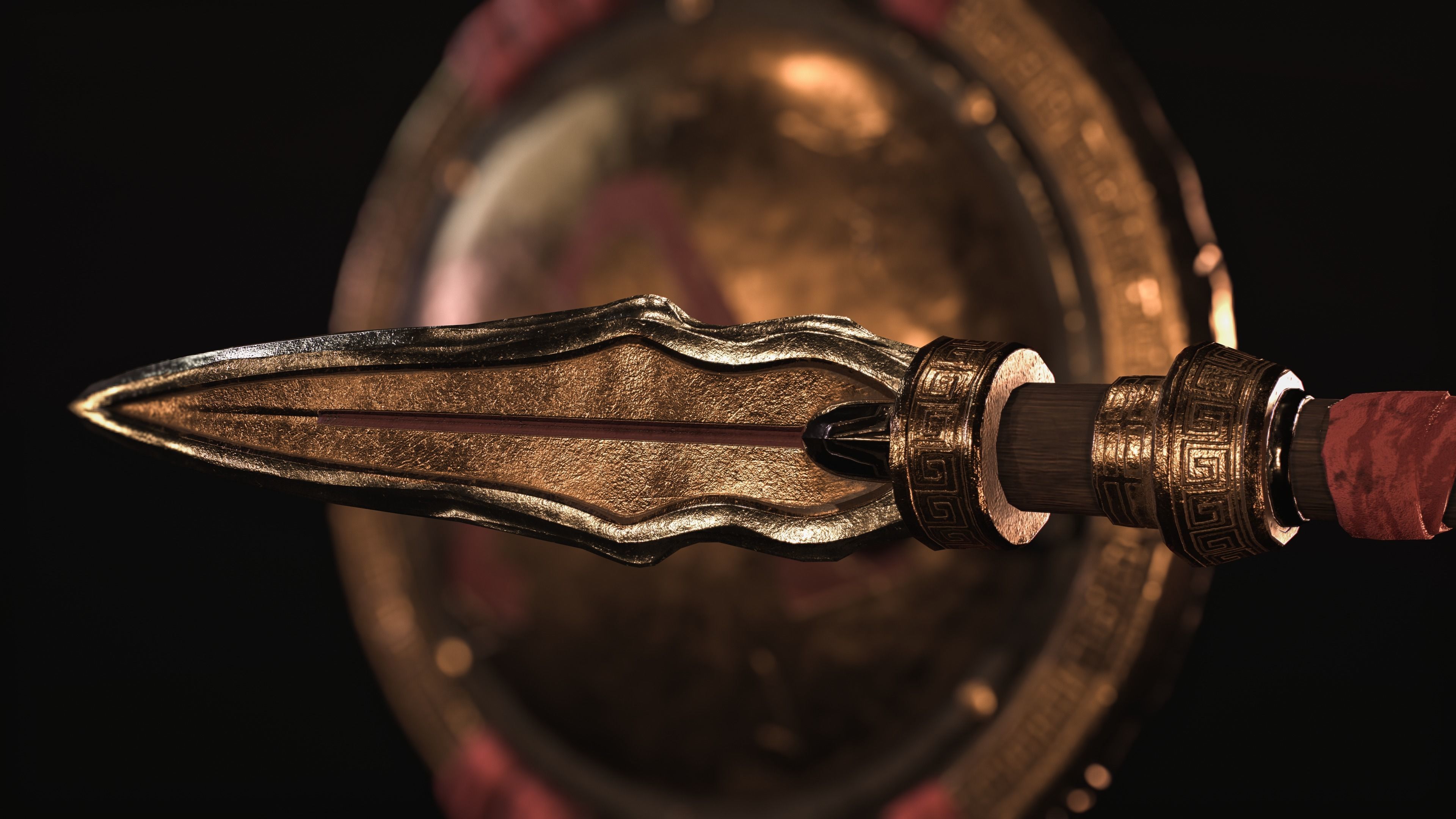 Spartan Shield and Spear Low-poly Game-ready  Low-poly 3D model_5