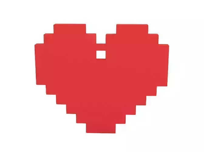 Earring pixel heart