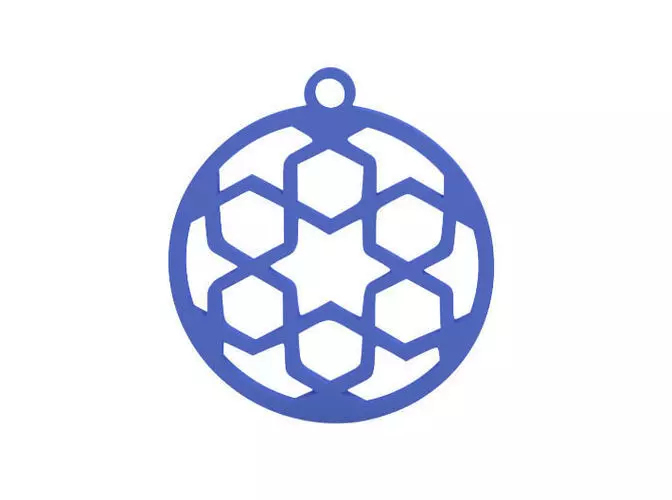 Earring hexagon ornament 3D print model_0