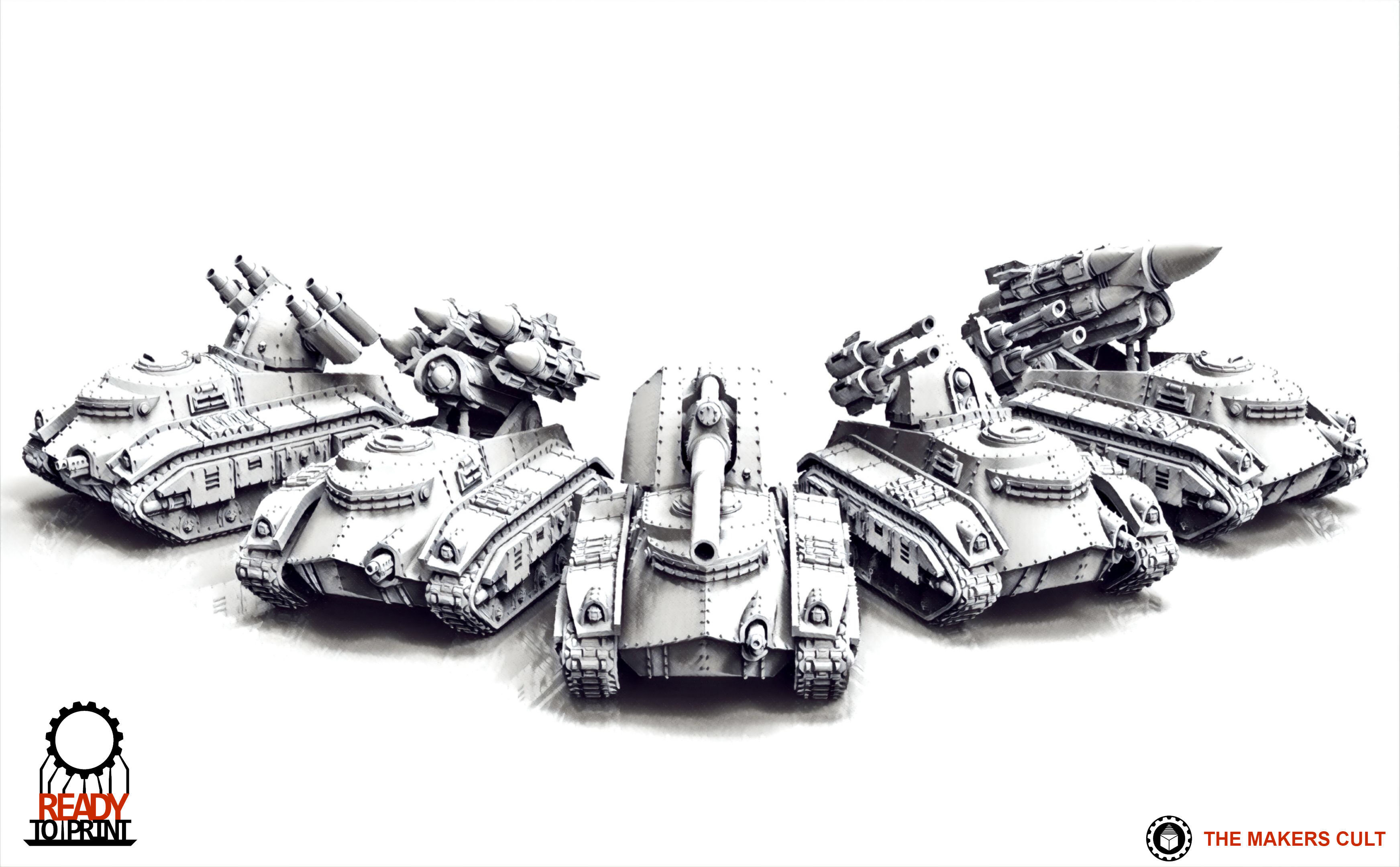 Feudal Guard Support Tanks 3D print model_0