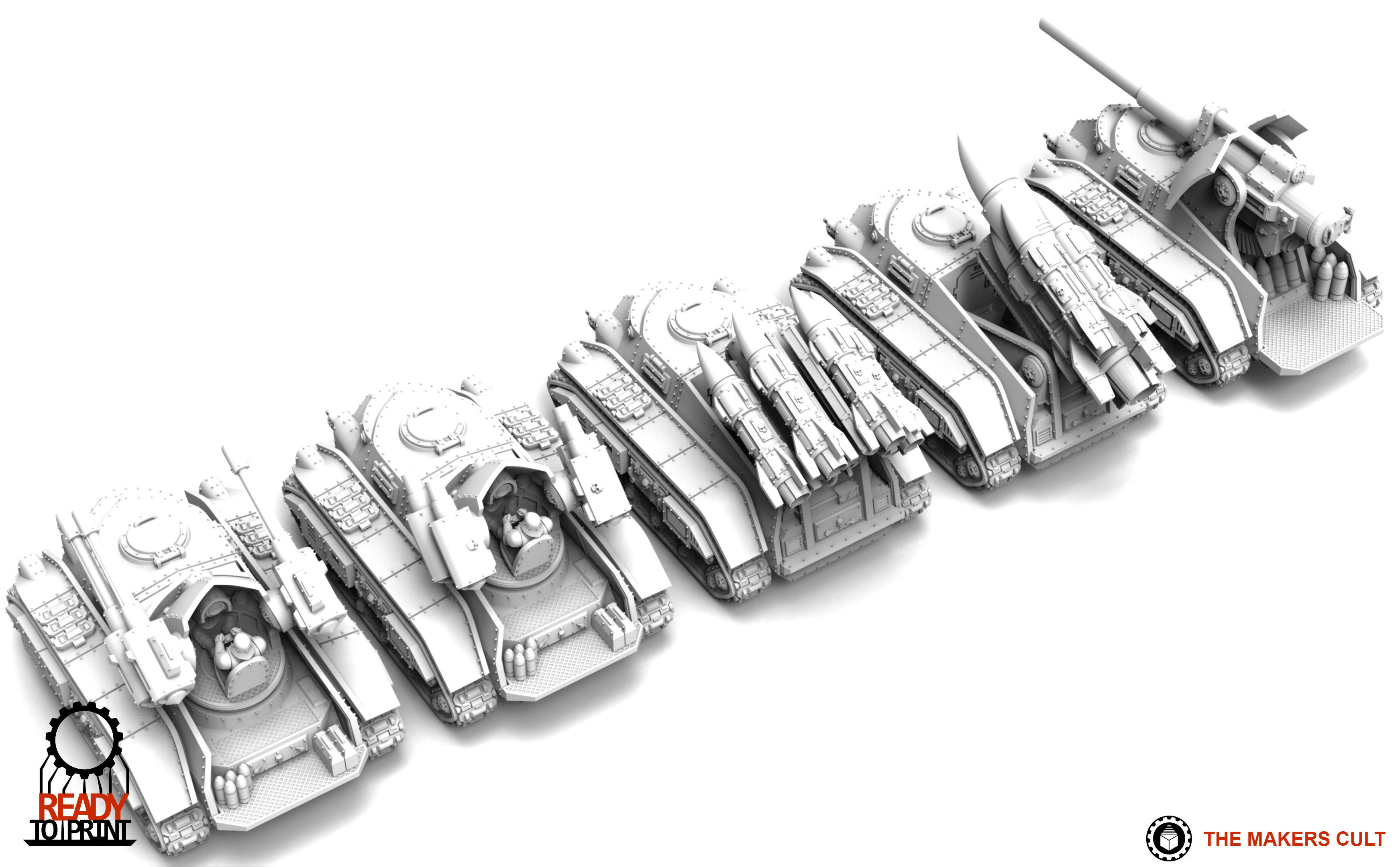 Feudal Guard Support Tanks 3D print model_4