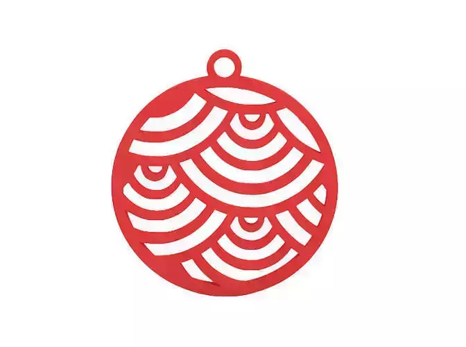 Earring christmas ornament with swirls