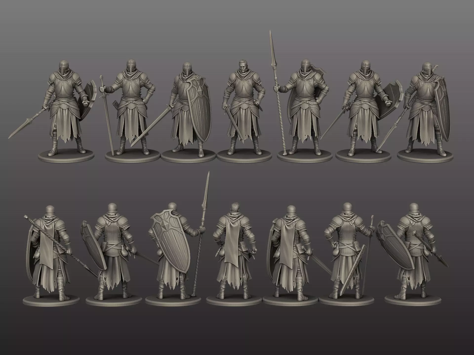 Medival Knights 3D print model