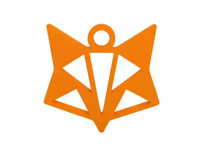 Earring orange fox pendant