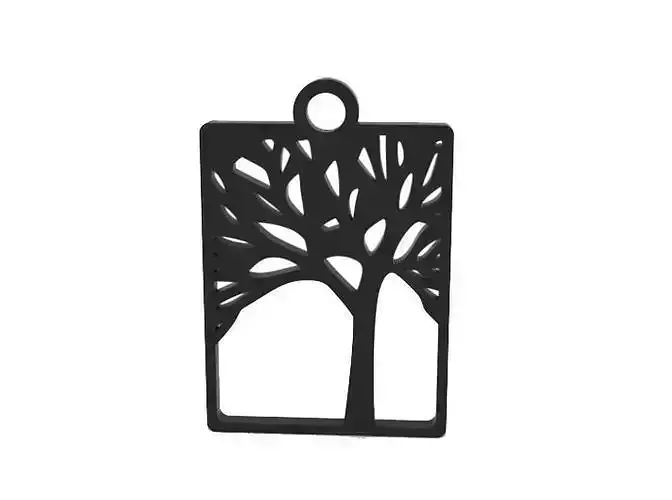 Earring pendant with tree