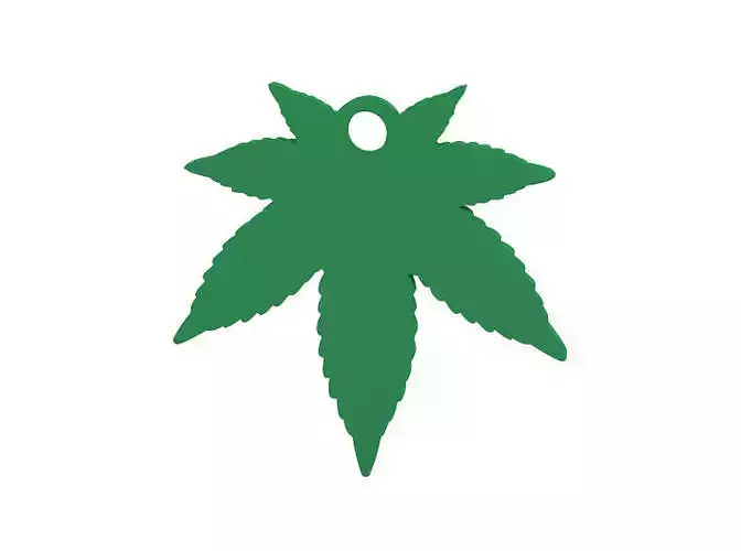 Earring marijuana leaf charm