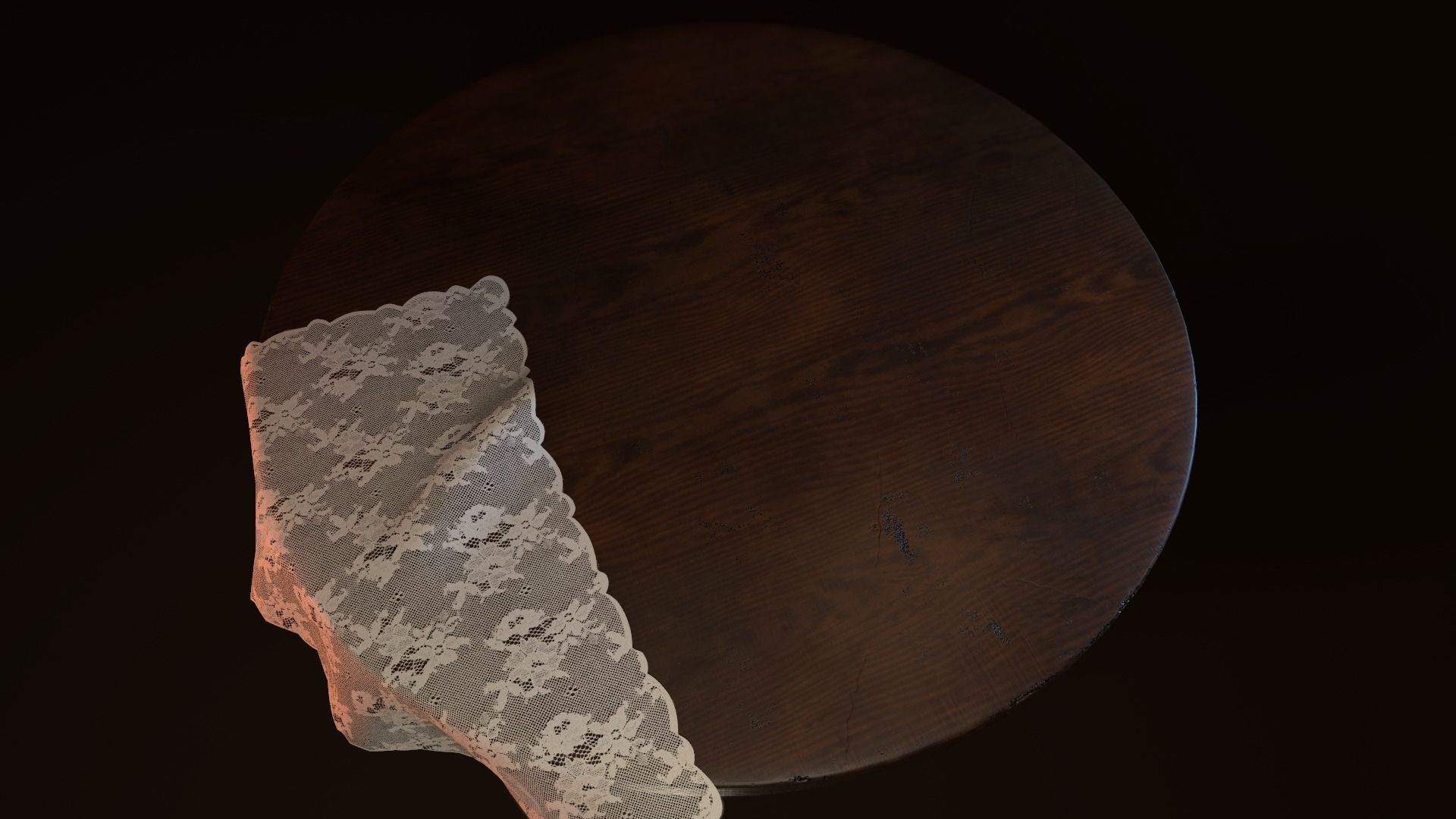 Old Wooden Table Low-poly 3D model_6