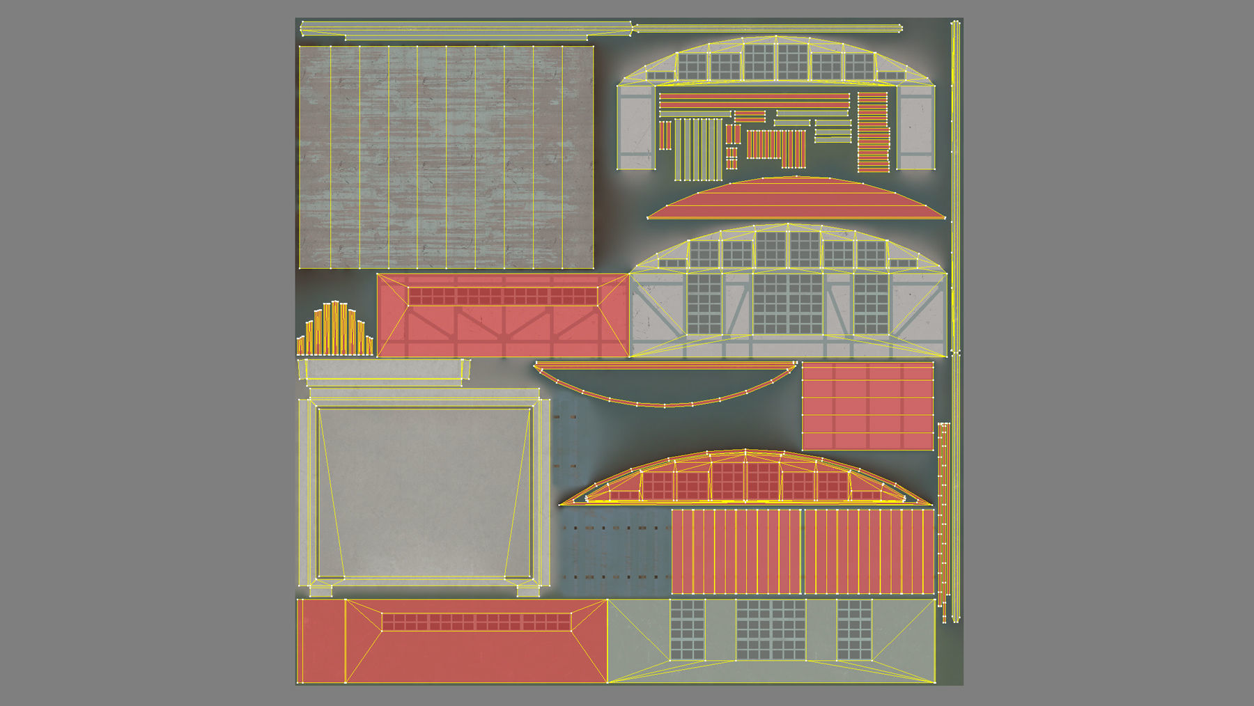 Airport Hangar SmallHangar 01 closed open Low-poly 3D model_14