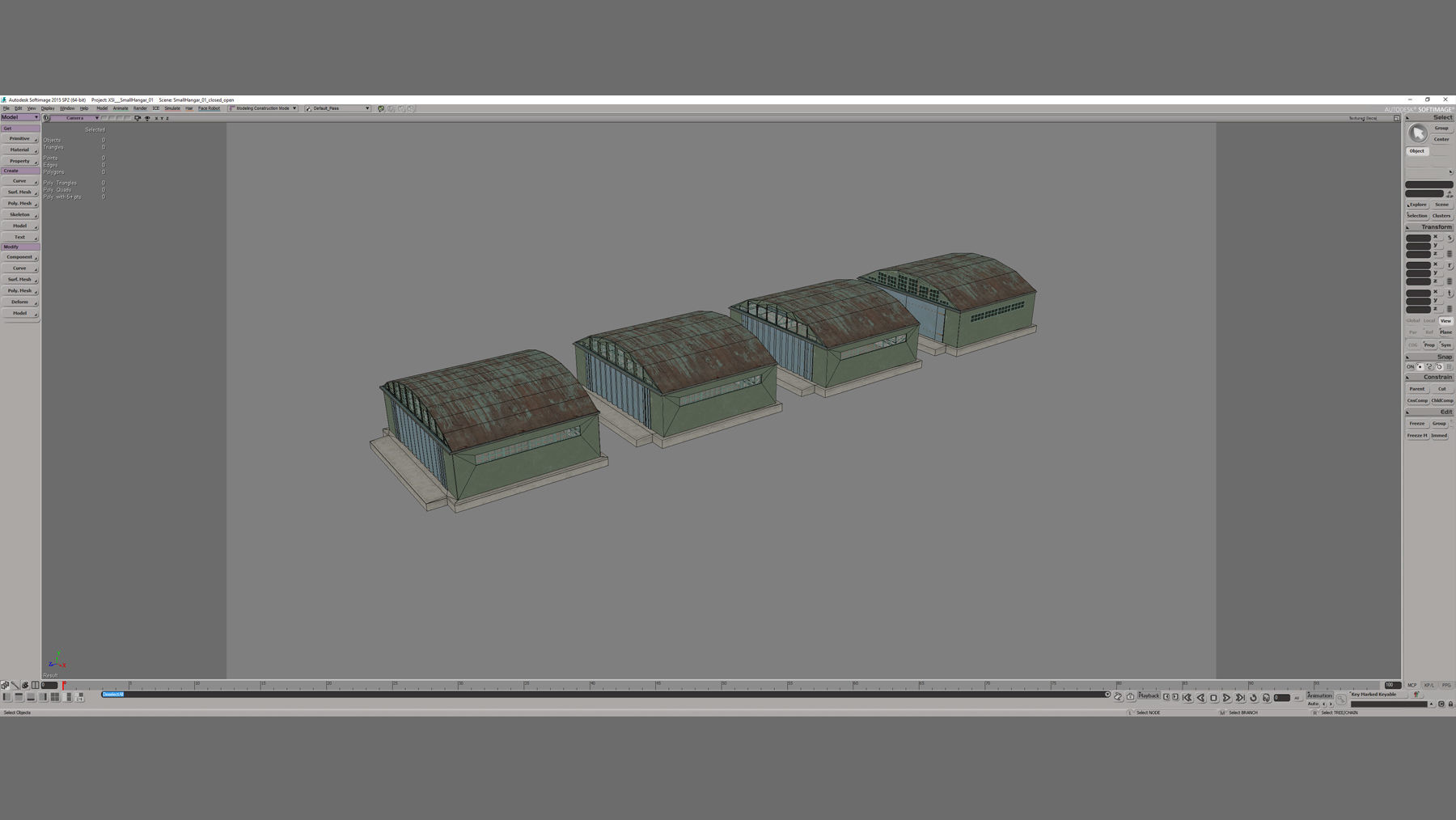 Airport Hangar SmallHangar 01 closed open Low-poly 3D model_13