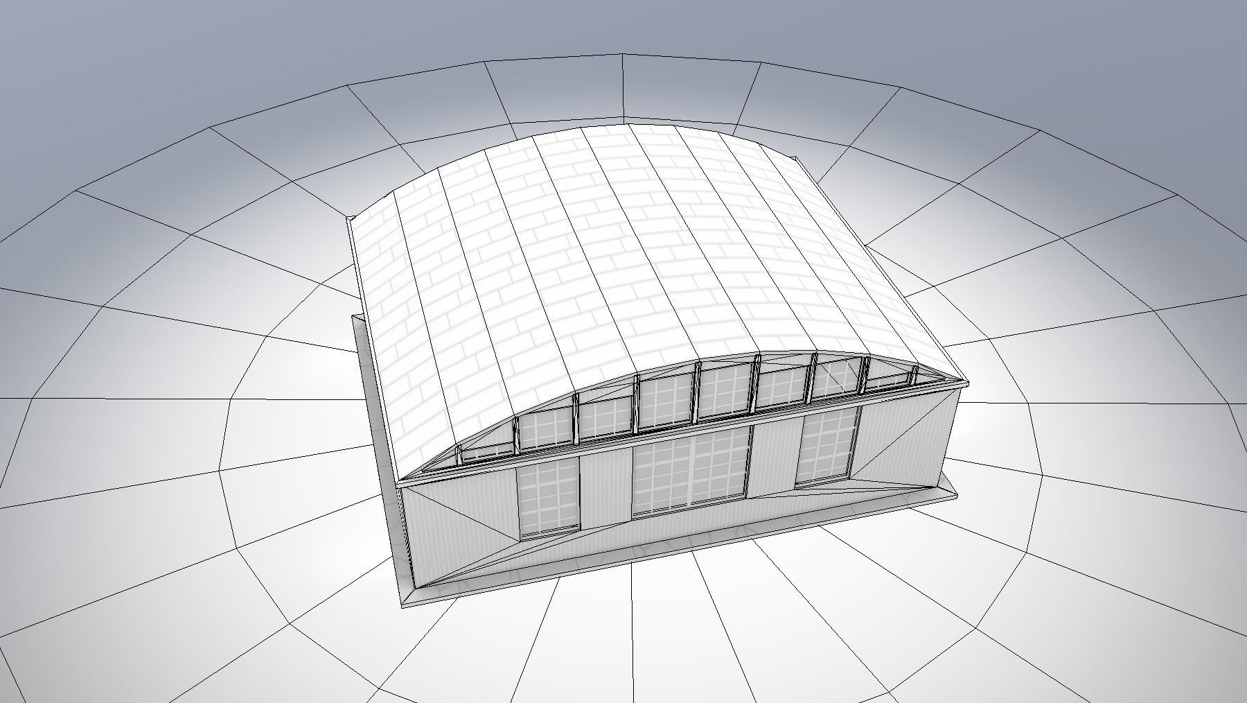 Airport Hangar SmallHangar 01 closed open Low-poly 3D model_11