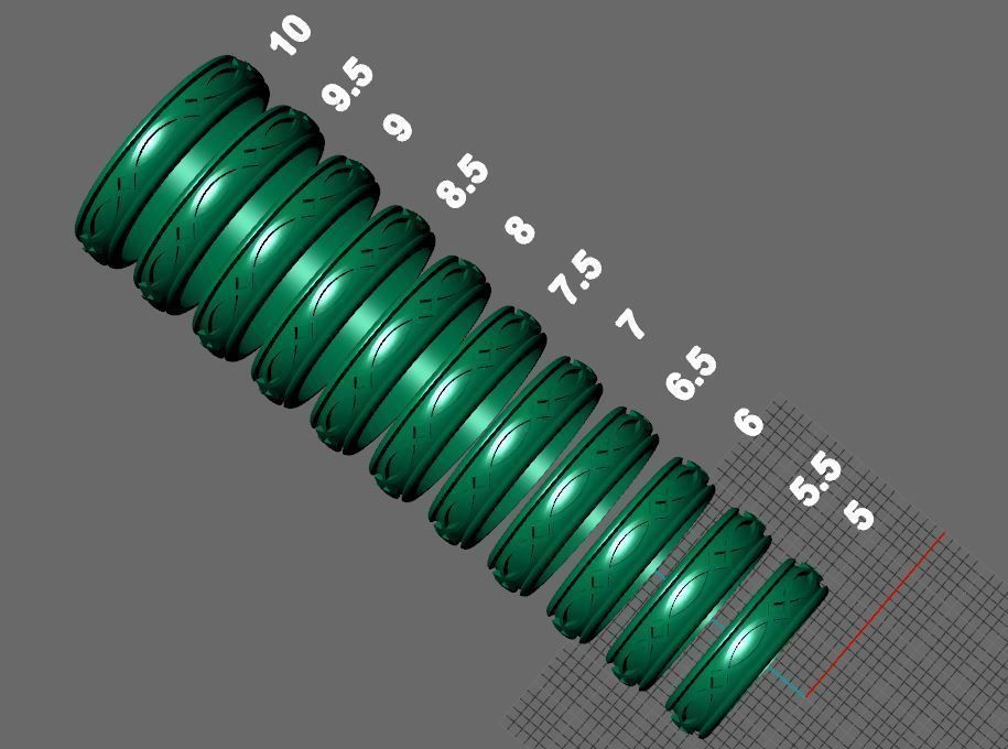 gold celtic wedding band with enamel 3D print model_8