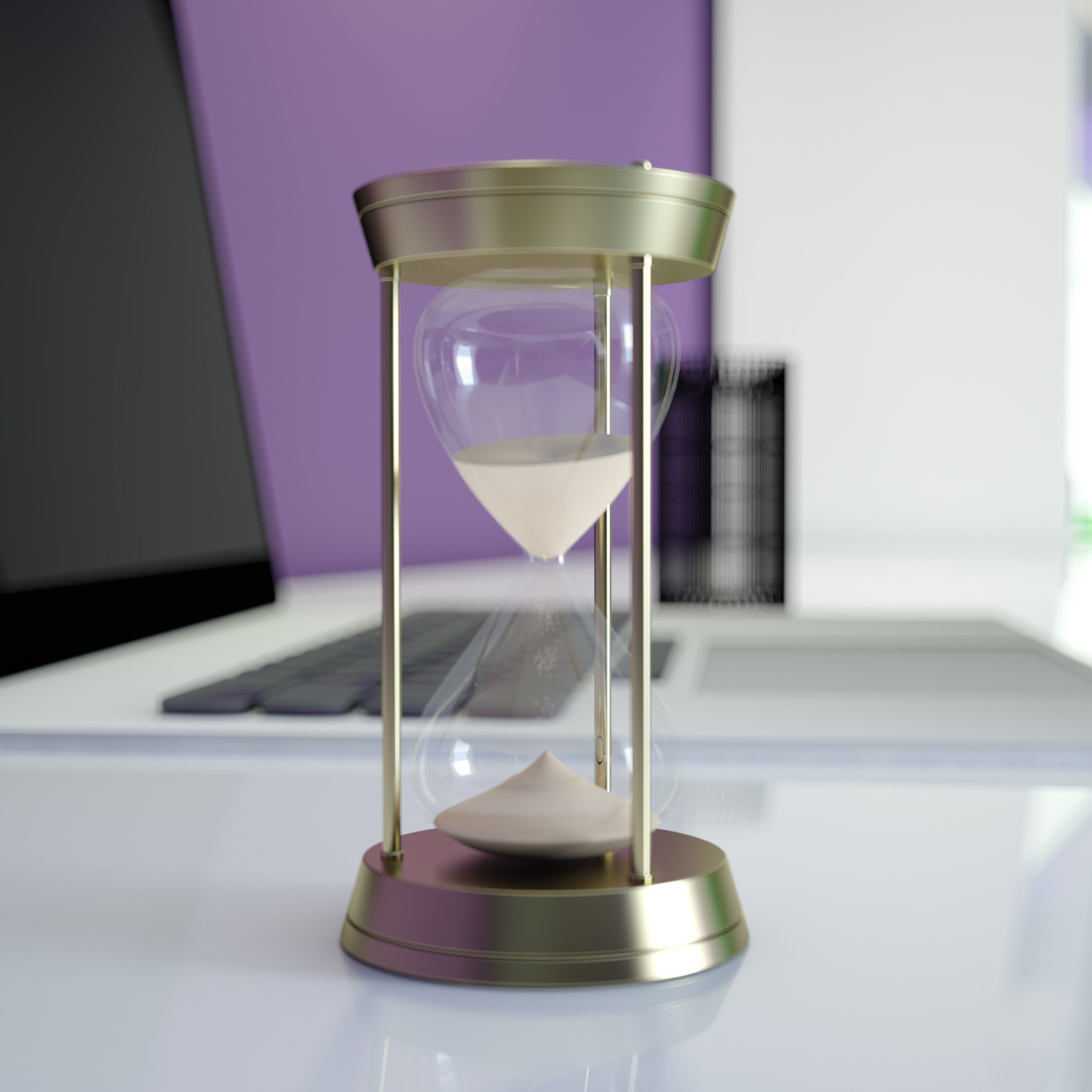 Hour Sand Timer GLASS 3D model_12