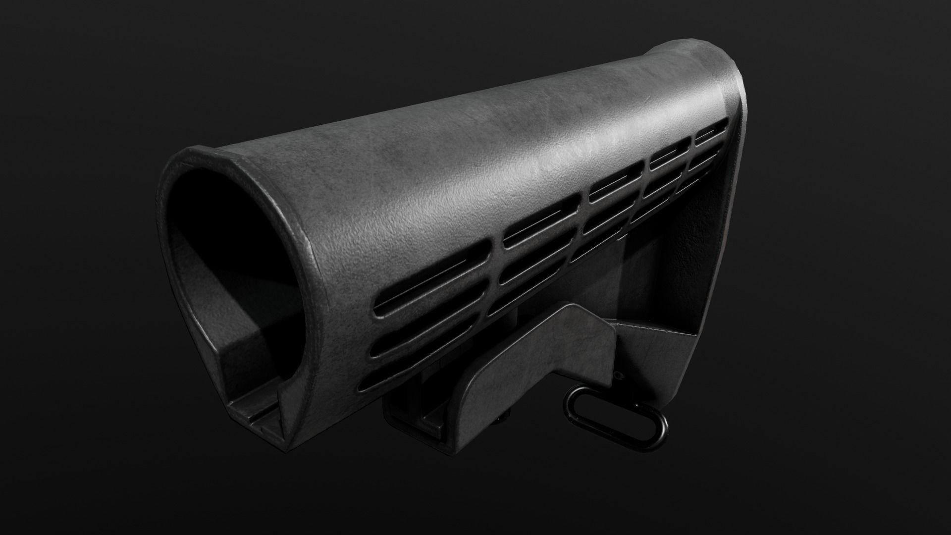 Colt LE AR15 Collapsible Buttstock Low-poly 3D model_10