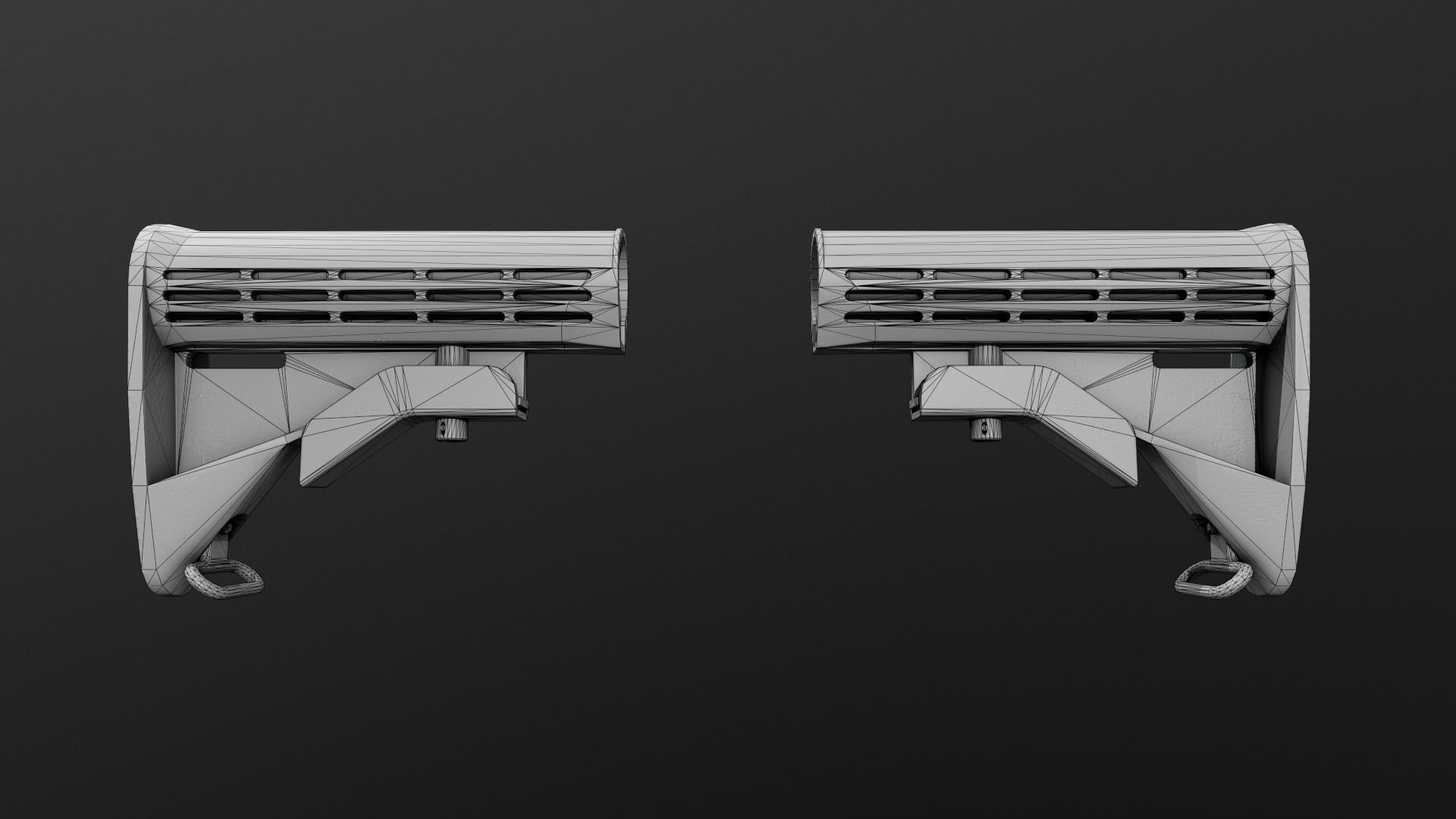 Colt LE AR15 Collapsible Buttstock Low-poly 3D model_3