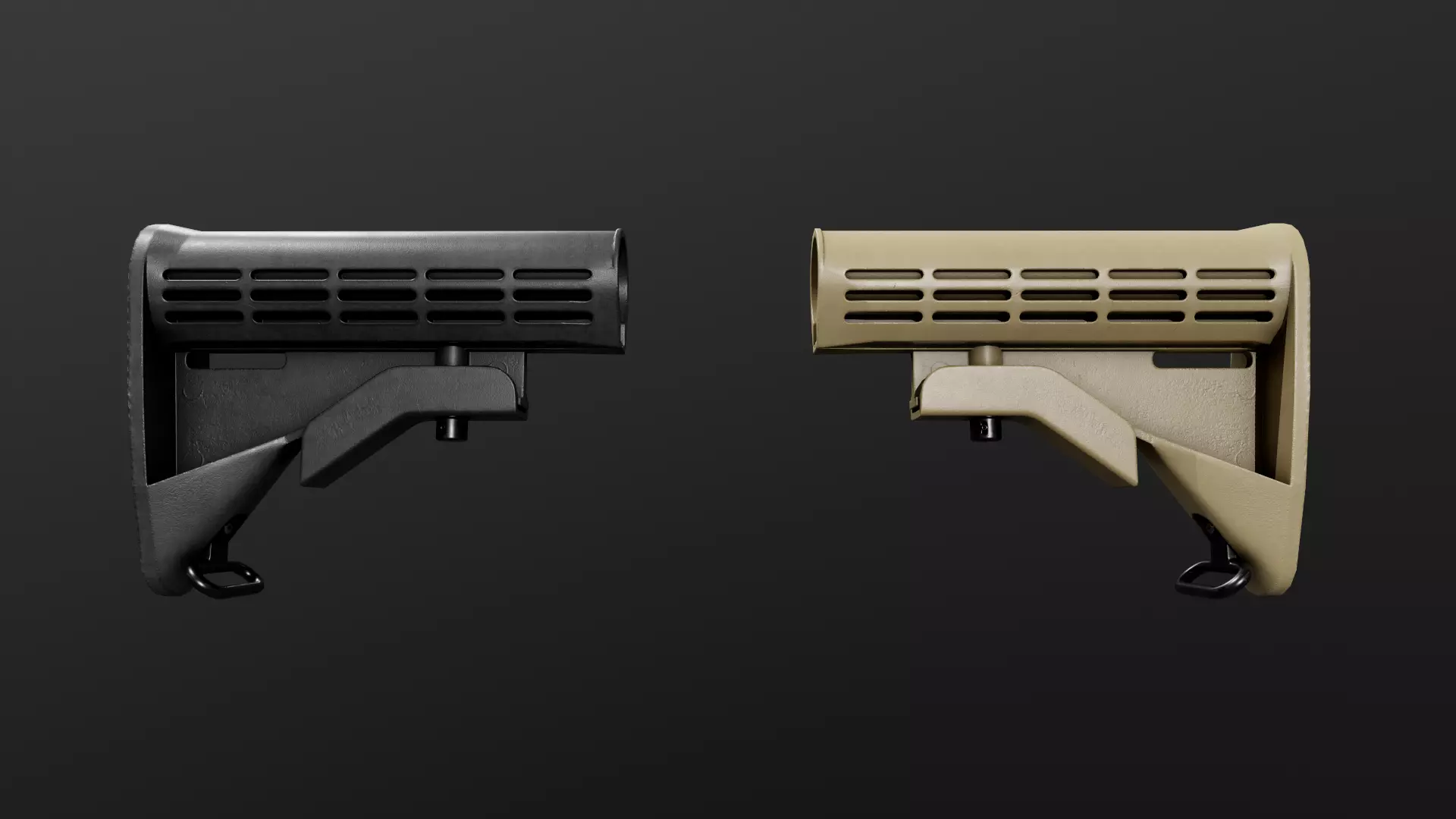 Colt LE AR15 Collapsible Buttstock Low-poly 3D model_0