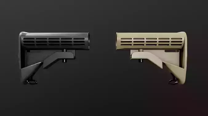 Colt LE AR15 Collapsible Buttstock Low-poly 3D model