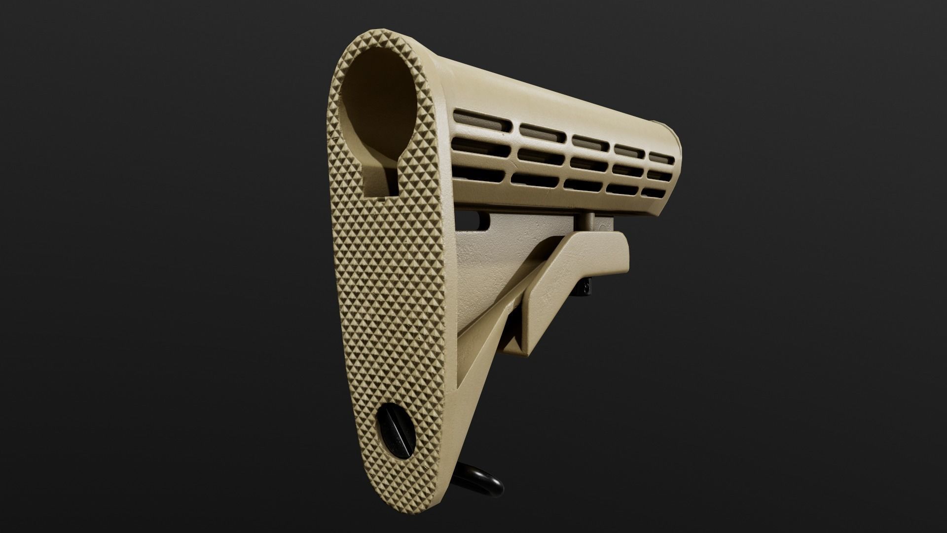 Colt LE AR15 Collapsible Buttstock Low-poly 3D model_19