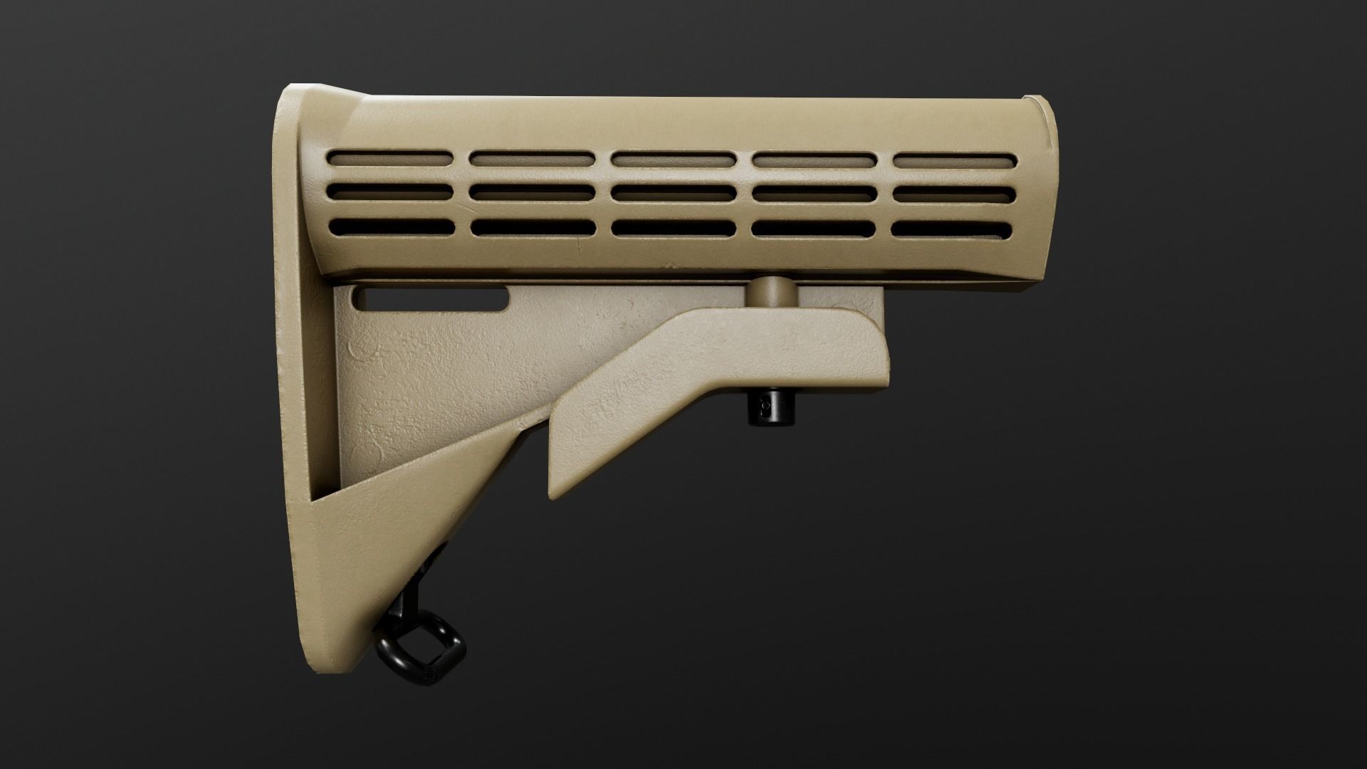 Colt LE AR15 Collapsible Buttstock Low-poly 3D model_5