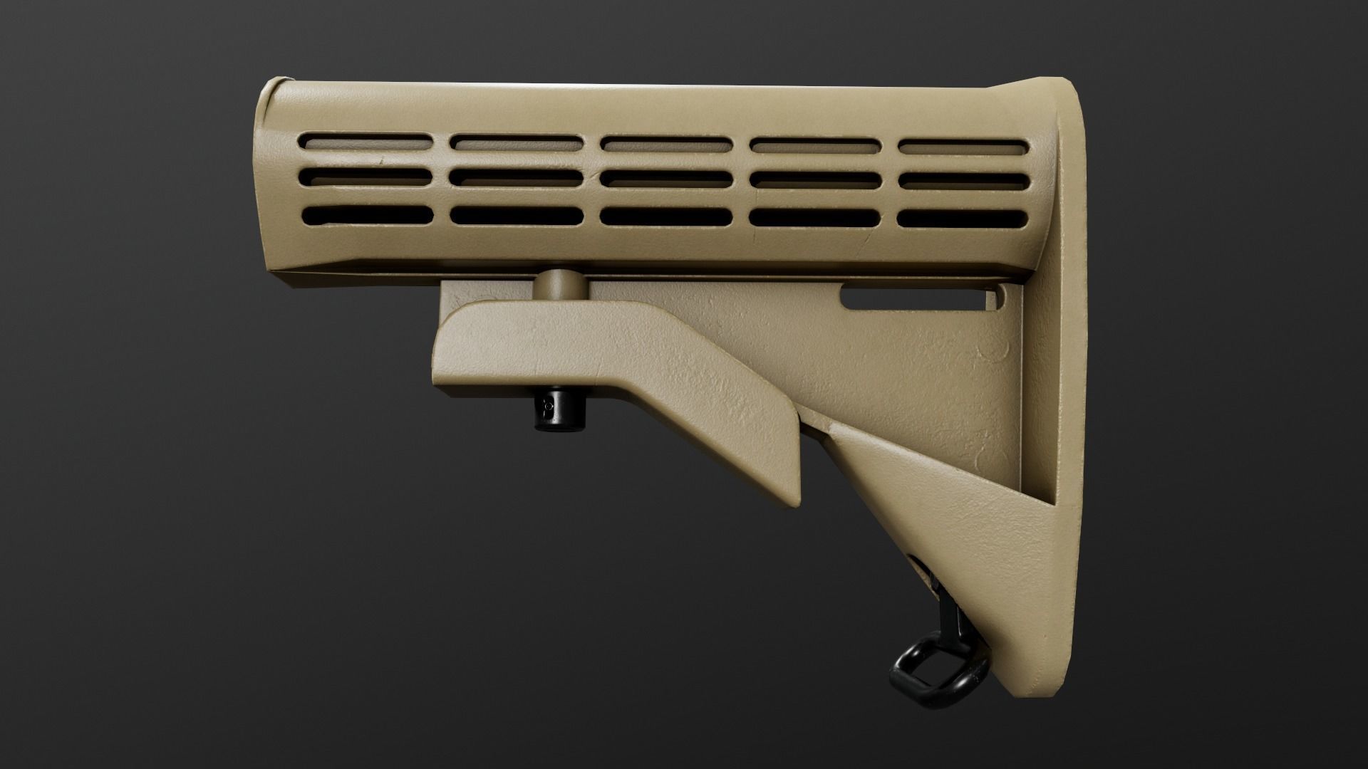 Colt LE AR15 Collapsible Buttstock Low-poly 3D model_13