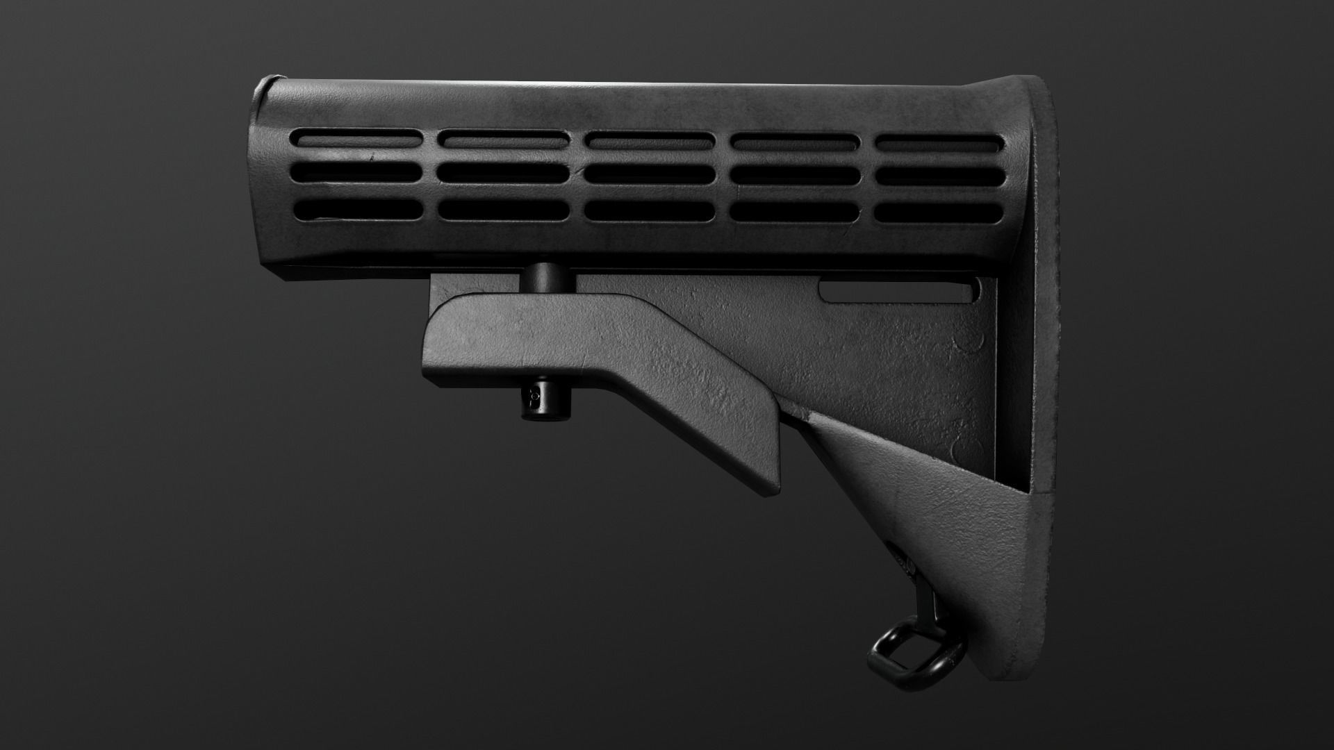 Colt LE AR15 Collapsible Buttstock Low-poly 3D model_12