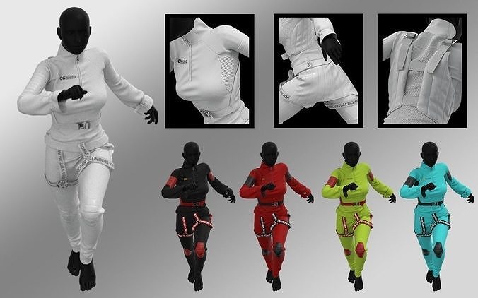 Female Outwear with Vest - Marvelous Designer and Clo3D 3D model