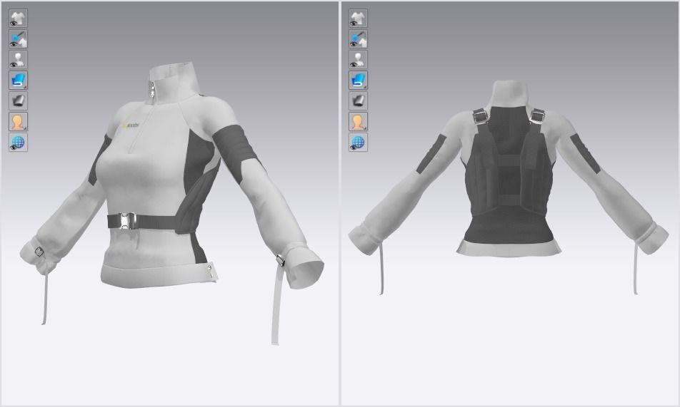 Female Outwear with Vest - Marvelous Designer and Clo3D 3D model_23